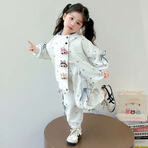 Nouvelle Collection Automne : Ensemble Deux Pièces à Capuche Dessin Animé pour Filles – Sweat à Capuche Adorable + Pantalon de Survêtement à Revers – Tenue Décontractée pour Bébés Filles - Product Image 2