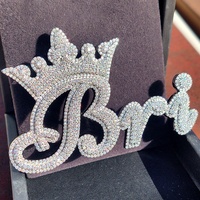 Hip hop moissaite lettre pendentif 925 hommes bijoux personnalisé icedout vvs moissanite plaques nominatives 10k laboratoire cultivé diamant pendentif chaîne