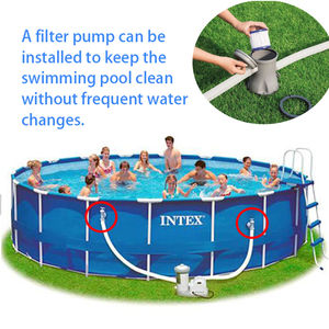 Piscines <span class=keywords><strong>Intex</strong></span> 2,2 m en PVC avec pompe filtrante, structure métallique hors sol, grande piscine pour enfants, jardins, extérieur - Product Image 3