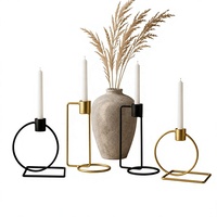 Porte-bougie moderne irrégulier, décoration géométrique en métal pour table à manger