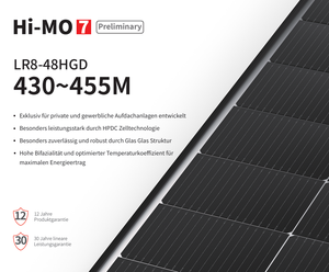 แผงโซลาร์เซลล์ LR8-48HGD สีดำทั้งหมด 445 วัตต์ IP68 ประสิทธิภาพ 22.8% - Product Image 1