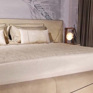 Zhida mobili per camera da letto all'ingrosso letto di lusso leggero design in vera pelle letto matrimoniale queen size - Product Image 2
