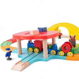 Juguete de Madera Natural con Rieles de Tren de 41 Piezas, Colorido, Regalo Perfecto para Niños y Niñas, Juego de Tren de Madera para Niños Pequeños - Product Image 5