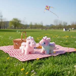 Peluche de Pegaso Colorido con Cuerno de Unicornio de Plástico, Camina y Emite Sonidos, Juguete Eléctrico de Peluche para Niños - Product Image 3