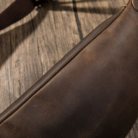 Sac banane vintage en cuir Crazy Horse pour hommes sacs à bandoulière en cuir imperméable pour la taille sac de taille pour hommes