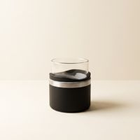 Verre à vin sans pied personnalisé de 350 ml en cristal avec base en acier inoxydable, durable et résistant à la chaleur, pour la maison, les restaurants, les mariages et les fêtes