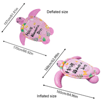 Flotteur gonflable de piscine de tortue de mer rose personnalisé flotteurs de piscine de lettre de flotteur gonflable d'Eco-Pvc pour des adultes gonflables pour des enfants