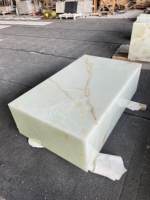 Table basse en jade vert Onyx vert pour salon Table basse rectangulaire en marbre moderne