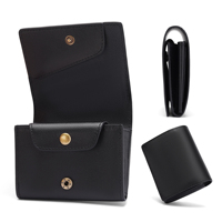 Dompet Pria Minimalis Jepang Kapasitas Besar dengan Kantong Koin RFID, Tempat Kartu Kredit Bisnis dengan Kompartemen Koin