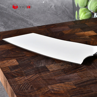 Couteau de chef en acier en poudre M390 de 7 pouces fait à la main couteau de cuisine avec lame de revêtement blanc antiadhésif et manche en résine couperet à viande
