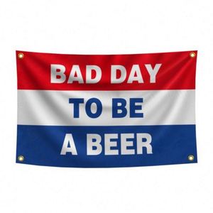 ธงเบียร์ขนาด 3x5 ฟุต (90x150 ซม.) คุณภาพดีเยี่ยม ขายส่งจากโรงงาน ลาย "วันที่ไม่ดีก็ยังมีเบียร์" - Product Image 3