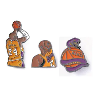 Đen Mamba Kobe Men Pin Trâm Cho Túi Quần Áo Kobe Bryant Hình HợP Kim Ve Áo Huy Hiệu Pin