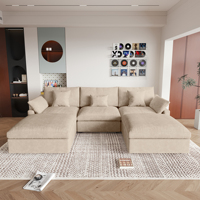 VOXHOME Luxuriöses Minimalistisches Modulares Ecksofa-Set aus Bouclé-Stoff mit Hochdichtem Schwamm für Wohnzimmer-Möbelset
