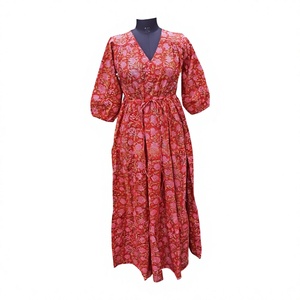 Women's Modern <b>Y2K</b> Elegant Cotton Bodycon Dresses Floral Pattern Eco-Friendly Breathable Washable Button Natural Waist Special - Product Image 1
