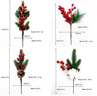 Plantes décoratives artificielles en forme de cône de pin, aiguilles de pin et baies, effet neige, pour la décoration de Noël et des fêtes, vente en gros