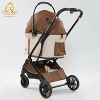 Poussette pour animaux de compagnie EUR PET personnalisée, pliable, pour chiens et chats, avec 4 roues détachables et panier pour un seul animal