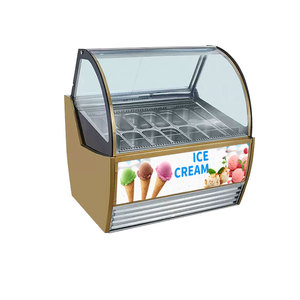 Thương mại Ice Cream Cooler & Lưu trữ tủ đông với làm mát không khí thép không gỉ Cửa trong suốt hiển thị cho Ice Cream parlor - Product Image 1
