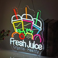 Enseigne néon LED personnalisable IP65 intérieur/extérieur pour magasin de jus, bureau à domicile, centre commercial, décoration pour parking et jardin