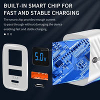 Chargeur rapide de type C original US EU UK en gros, charge rapide 20w Pd, charge QC3.0 Usb-c 20w, adaptateur secteur avec affichage numérique