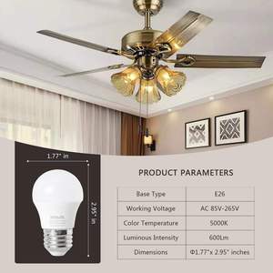 Bombilla LED A15 de 6 Vatios E26 para Ventilador de Techo, No Regulable, Luz Diurna 5000K, Equivalente a 60 Vatios, Nueva Generación de Fuente de Luz - Product Image 2