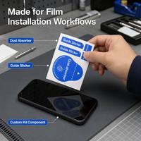 Autocollant anti-poussière pour l'installation de films en verre trempé pour écrans de téléphone, tablettes, appareils photo et montres connectées, destiné à la vente au détail