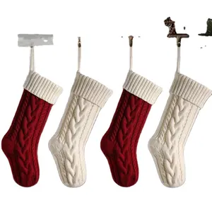 有线针织圣诞袜袋双面18英寸壁炉袜家庭圣诞装饰