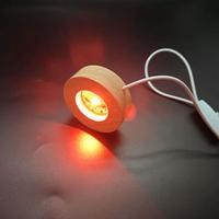 Support de boule de cristal 3D rond de 6 cm, 8 cm, 10 cm, alimenté par USB, lumière LED blanche chaude en bois pour boule de cristal K9