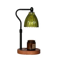 Grenzüberschreitende Neue Wachsschmelz-Aromatherapie-Lampe Holzscheit-Glas Nachttischlampe mit Zeitschaltuhr und Kerzenschmelzfunktion MZ-005 EU CE
