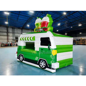 Camión de comida inflable al aire libre para niños, casa de rebote, barra de batidos, parrilla de barbacoa y tema de globos para alquiler de fiestas de cumpleaños - Product Image 1
