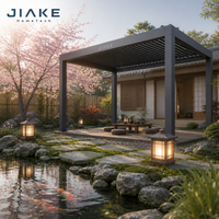 Jiake 6063-T5 Aluminium-Pergola mit Motorisiertem Lamellendach für Japanische Teehäuser, Innenhöfe, Landschaftsgestaltung, Terrassen und Gartenpavillons