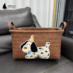 <span class=keywords><strong>Pro</strong></span> D populaire rotin PU américain teckel panier à vêtements sales panier de rangement pour vêtements - Product Image 6