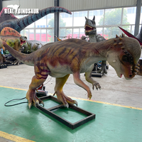 Dinosaure animatronique Pachycephalosaurus grandeur nature en fibre de verre pour centre commercial et parc d'aventure