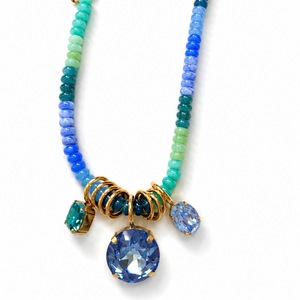Collana Boho Fatta a Mano per Donne SongYi, Colorata con <span class=keywords><strong>Perline</strong></span> e Grande Ciondolo in Cristallo, Gioiello da Collo alla Moda - Product Image 5