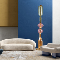 Lampe sur pied LED scandinave moderne E27, grande taille, avec abat-jour en verre, style contemporain de luxe, lumière blanc chaud, pour chambre à coucher, chevet, salon