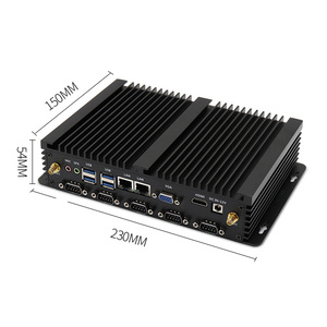 Mini PC industriel sans ventilateur avec processeur Intel Core i78550U de 8e génération, DDR4, double LAN et 6 ports série pour le contrôle d'automatisation - Product Image 1
