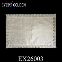 Napperons de table rectangulaires en lin ivoire 20x14 pouces, élégants pour la décoration de mariage rustique ou bohème