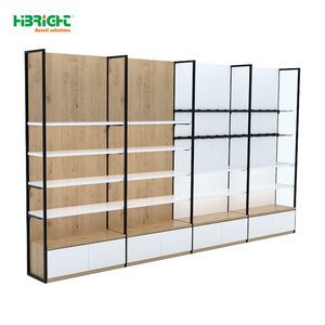 HiBRIGHT Heavy Duty Gondola Supermarket Shelving 5 Tier Perforated <b>Metal</b> Rack With Back Freestanding Retail Display - Product Image 4