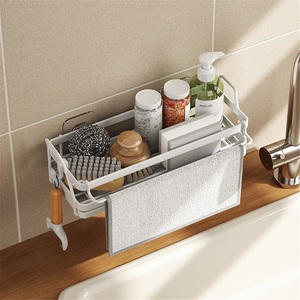 Modern Kitchen <b>Racks</b> Standing Type Spice Storage <b>Racks</b> Stainless Steel Waterproof Sink Sponge Drain Baskets - Product Image 2