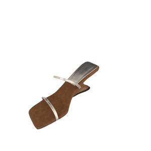 Sandales plates montantes pour femmes à talon asymétrique, style estival d'extérieur, avec bride de cheville, pour la plage et les dunes - Product Image 1