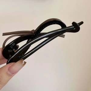 Pinces à cheveux à nœud imprimé léopard pour femmes, grandes, de haute qualité, pour coiffure arrière, épingles à cheveux torsadées, accessoires capillaires en cuir - Product Image 4