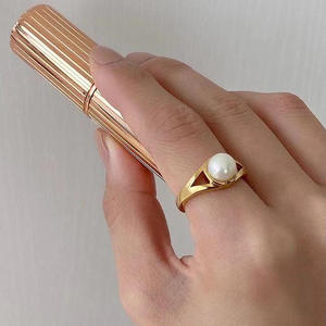 S925 <b>Silver</b> <b>Ring</b> Accessory <b>Set</b> DIY Pearl Jewelry with 11-13mm Round Beads Light Edition Fashion <b>Rings</b> 10392 - Product Image 3