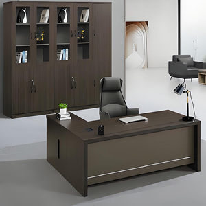 Bureau de direction moderne de luxe en L avec tiroirs, poste de travail pour PDG, ensemble de mobilier de bureau de direction, vente en gros - Product Image 5