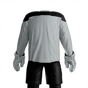 Uniforme de Hockey sobre Hielo LONG MISSION INDUSTRY LM para Hombre, Transpirable, 100% Poliéster, con Pantalones Cortos Negros y Guantes, Talla Adulto - Product Image 6