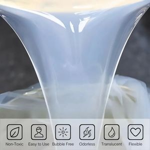 Moule en silicone RTV2, caoutchouc de silicone liquide transparent, durcissement au platine, haute pureté, facile à perfusionner, matériau chimique pour artisanat DIY - Product Image 2