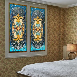 Vidrio Biselado Tiffany Mediterráneo Personalizado Directamente de Fábrica para Puertas y Ventanas, Iluminación Decorativa Hecha a Mano, Estilo Europeo - Product Image 4