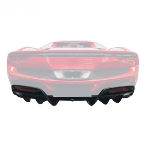 Ailerons de séparation sous châssis arrière en fibre de carbone sèche préimprégnée haute brillance, garnitures de kit carrosserie pour force descendante, conformes aux lignes OEM, pour Ferrari 296 GTB - Product Image 5