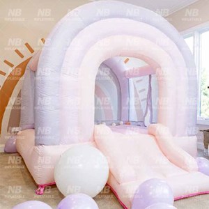NBINFLATABLE Commercial Inflatable White Jumper Weddings Events Castle <b>Trampoline</b> Ball Pit Pool 2-Year Warranty CE White Wedding - Product Image 4