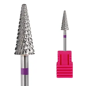 Tapered High Tooth Nail Drill Bit Gel Polishing Carbide Drill Bits For Machine Tools