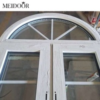 Ventanas Grandes de Vidrio Aislante para el Hogar, Diseño de Ventana Arqueada para Iglesia, Ventanas Francesas de Aluminio con Triple Panel Arqueado