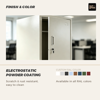 Casier métallique moderne étroit à 3 portes en acier, verrouillable, pour bureau, maison, atelier, appartement, hôtel, salon, rangement gain de place